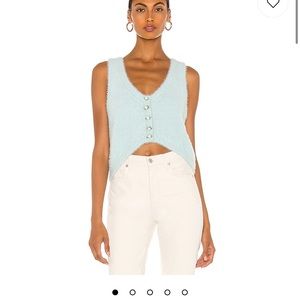 For Love & Lemons Anastasia Mint sweater vest S